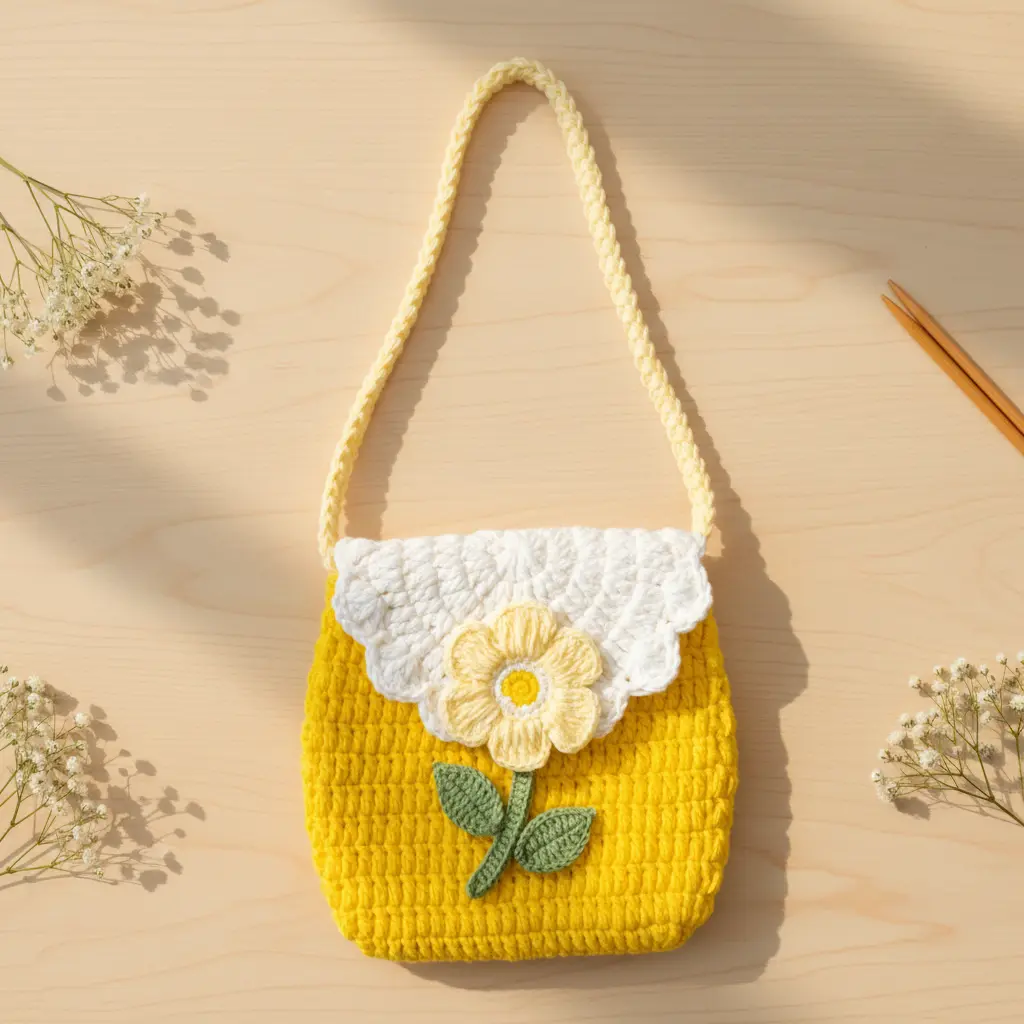 Floral Crochet Mini Purse – Cute Crossbody Bag for Girls