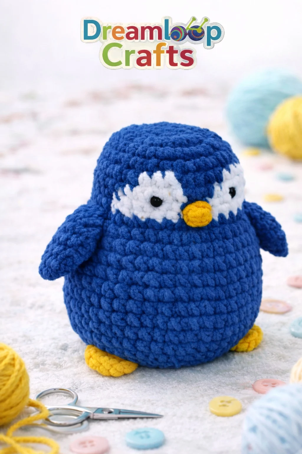 Handmade Crochet Blue Penguin Plushie | Chubby Soft Amigurumi Toy