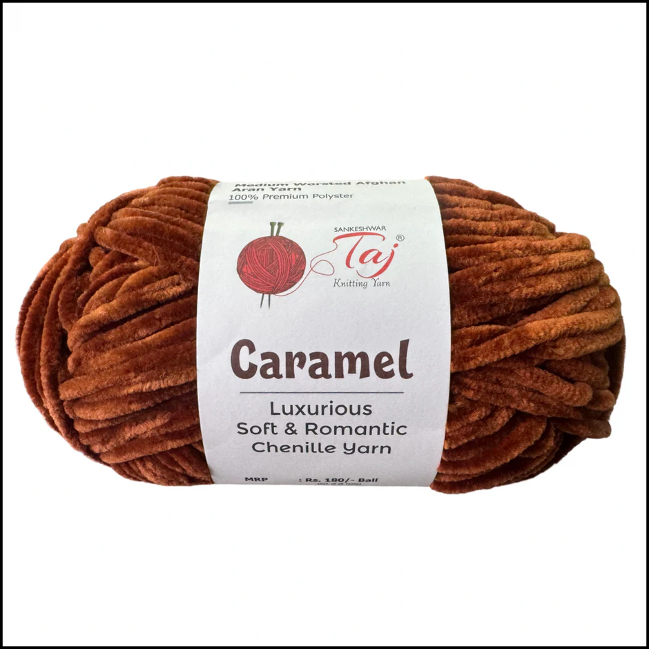 Taj Caramel Chenille Yarn view 8