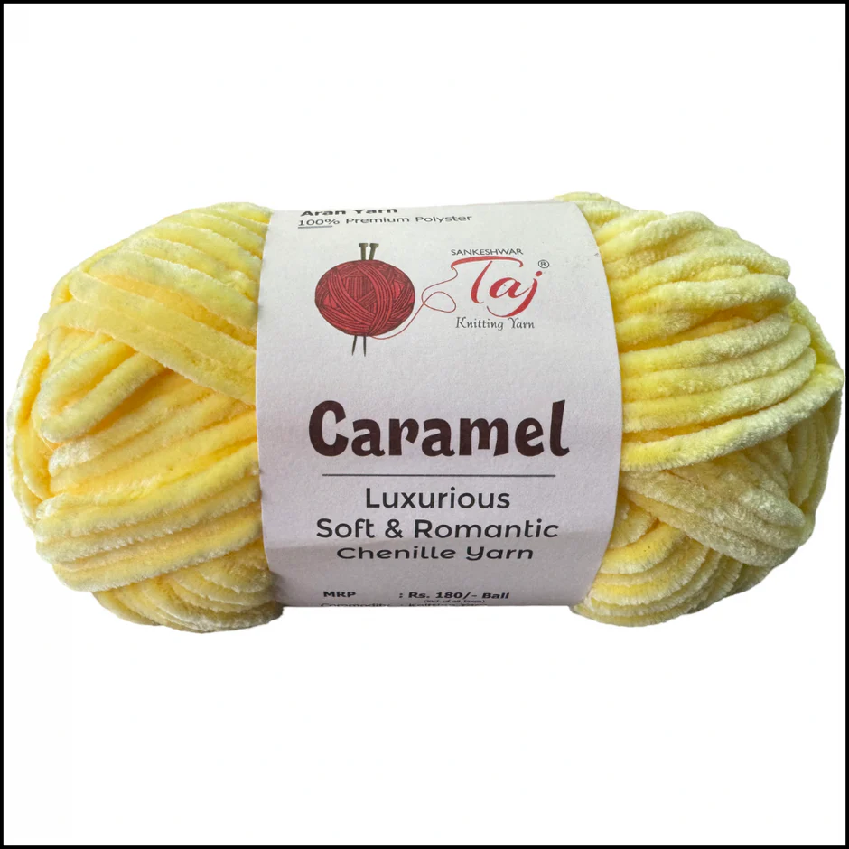 Taj Caramel Chenille Yarn Artisan Wool Skein
